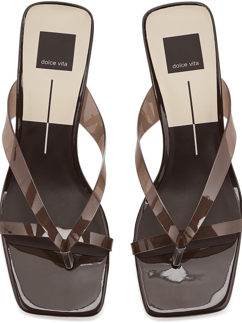 DOLCE VITA Brevel Vinyl Translucent Strap Sandal NEW 9.5 in brown